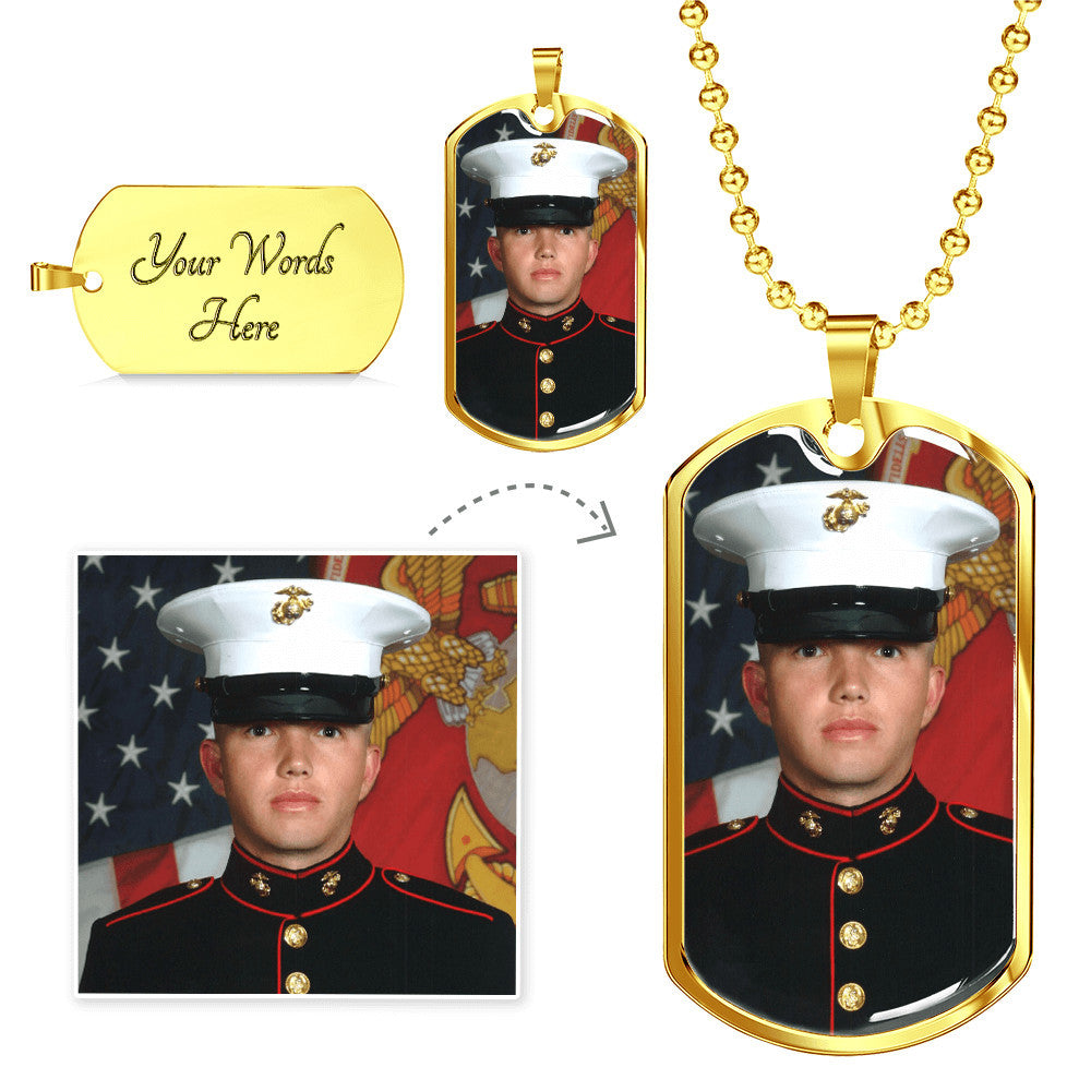 Personalized Photo Dog Tag Necklace – Custom Picture & Optional Engraving